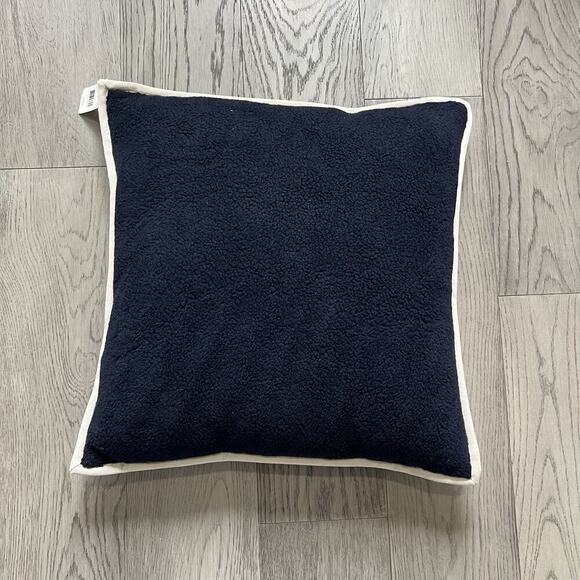 Ralph Lauren Pillow Navy Rolley 20x20 Throw Cushion Fleece Cover New with Tags - Picture 3 of 6